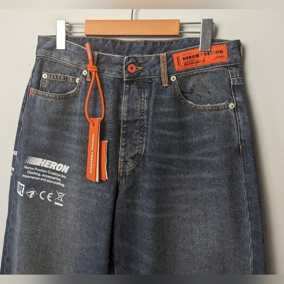 Heron Preston Blue Wide Leg Jeans - Picture 8 of 16